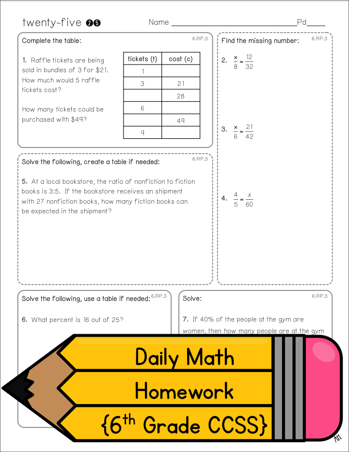 Daily Math Homework Maneuvering The Middle