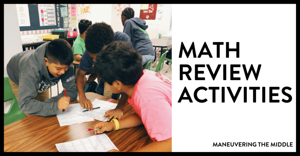 3 Math Review Games To Get Students Moving Maneuvering The Middle