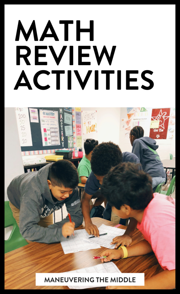 3 Math Review Games To Get Students Moving - Maneuvering The Middle