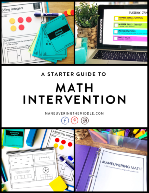 Many schools are implementing math intervention classes geared to help students master the math content. I am sharing my favorite math intervention schedule. | maneuveringthemiddle.com