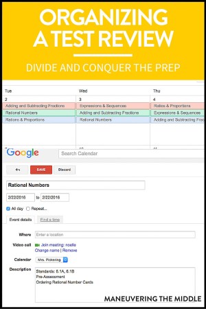 Is it possible to divide and conquer the work of preparing a large test review? Four time-saving ideas to cut back on the work load. |maneuveringthemiddle.com