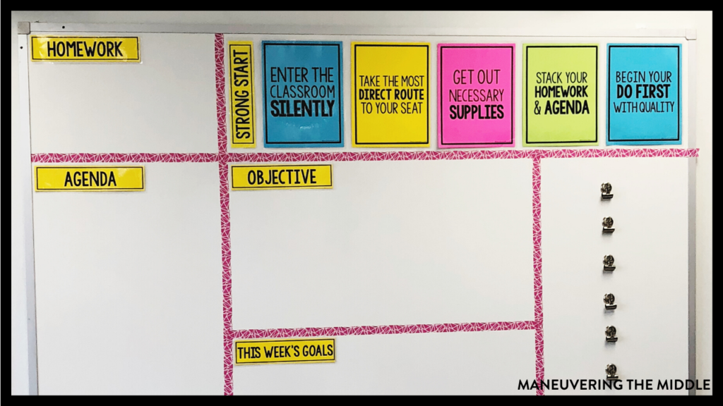 middle school classroom procedures