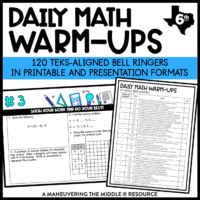 These 120 Daily Math Warm-Ups are designed to immediately engage your 6th grade students, and be used as spiral review bell ringers throughout the year! | maneuveringthemiddle.com