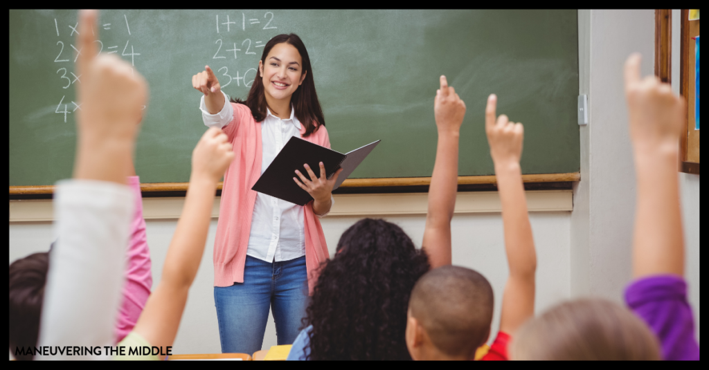 middle school classroom with students