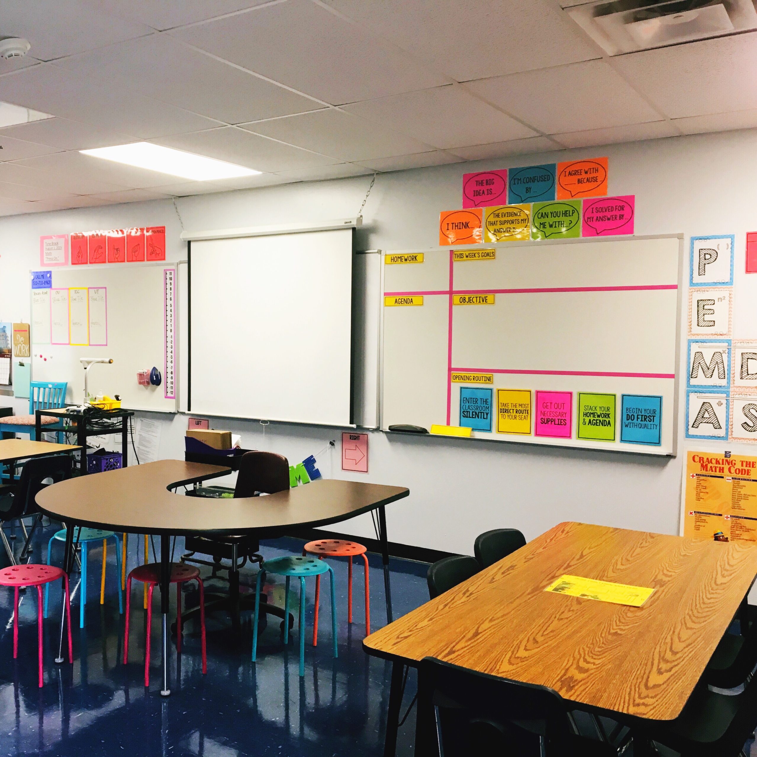 middle school classroom with students