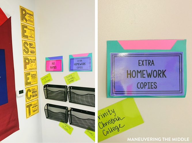 Great ideas and inspiration in this middle school classroom reveal - from decorating to small group areas to hanging posters and anchor charts. | maneuveringthemiddle.com