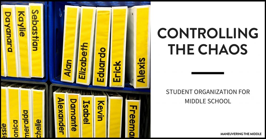 3 ideas for student organization to keep the paperwork clutter under control. Great for middle school teachers who are emphasizing organization in their class. | maneuveringthemiddle.com