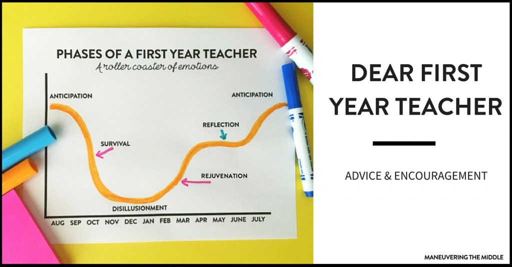 Sincere advice for a first year teacher: have routines, build relationships, the rest will come with time. 5 practical lessons for a new teacher. | maneuveringthemiddle.com