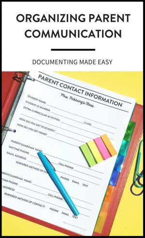 One of the first rules of parent communication is documentation. Ideas and a free printable to make documenting and organizing parent communication easy! | maneuveringthemiddle.com