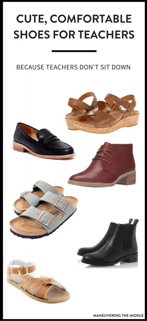 Finding comfortable shoes for teachers can be a huge dilemma! 5 teacher approved shoes that are not only comfortable, but stylish! | maneuveringthemiddle.com