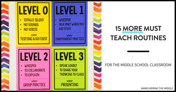 15 More Must Teach Middle School Routines - Maneuvering the Middle