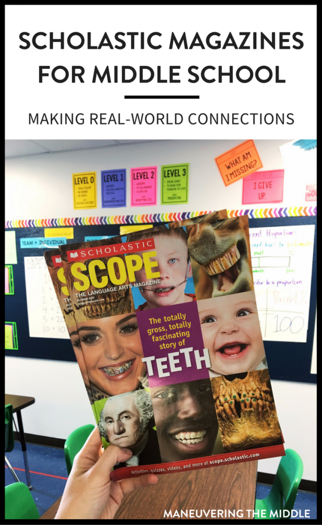 Make real-world connections and utilize current events with Scholastic Magazines for middle school. | maneuveringthemiddle.com