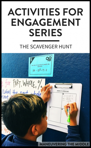 It should come to no one’s surprise that students like activities. The post will explain why the scavenger hunt activity is a favorite amongst students and teachers, and how you can use it in your math classroom. | maneuveringthemiddle.com