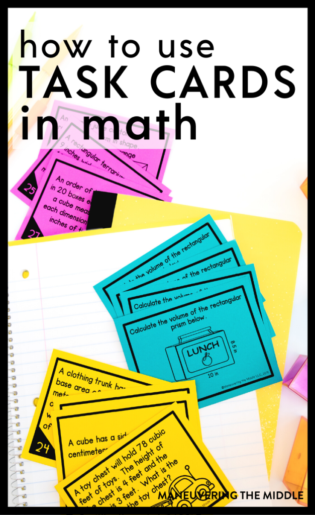 Task cards are awesome! Here are 10 ways to incorporate task cards as meaningful work for your students in your classroom. | maneuveringthemiddle.com