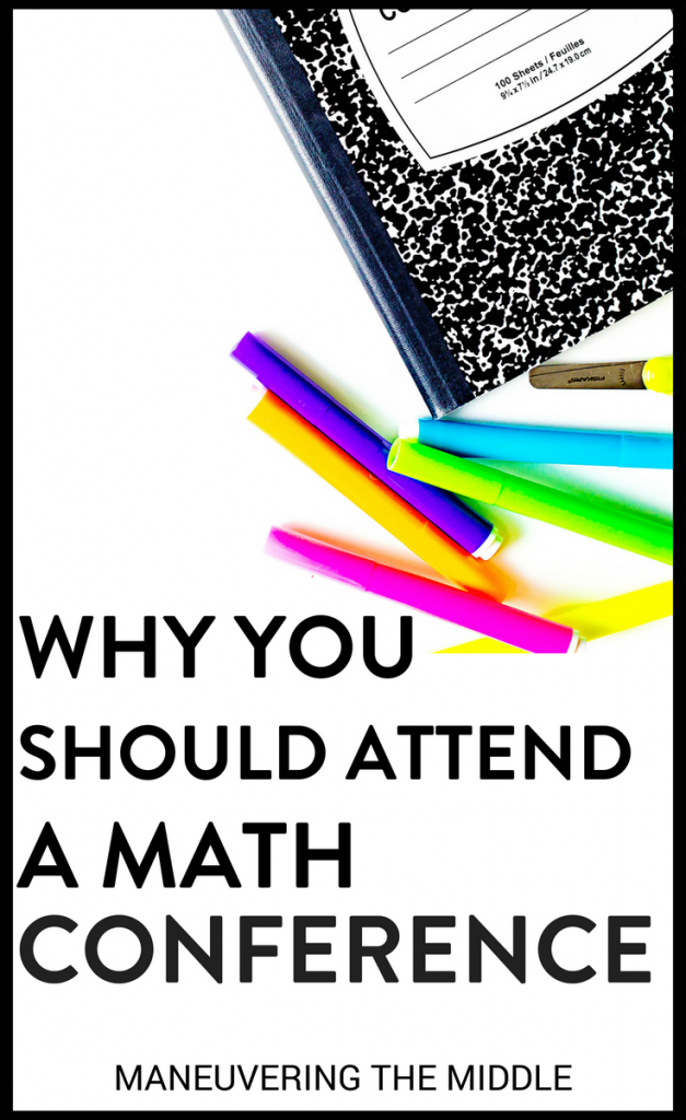 Teaching and teaching math are a multi-faceted skills that require us to constantly learn. Math conferences allow teachers to learn new strategies, new techniques, new ways to use intervention, new models, and more. Read on to learn what math conference Maneuvering the Middle is attending this summer. | maneuveringthemiddle.com