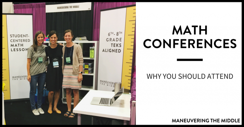 Teaching and teaching math are a multi-faceted skills that require us to constantly learn. Math conferences allow teachers to learn new strategies, new techniques, new ways to use intervention, new models, and more. Read on to learn what math conference Maneuvering the Middle is attending this summer. | maneuveringthemiddle.com