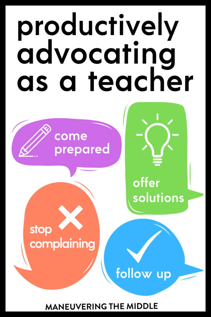 It's not an easy task to advocate for yourself as a teacher. I wrote about my experience advocating for myself along with some helpful tips.| maneuveringthemiddle.com