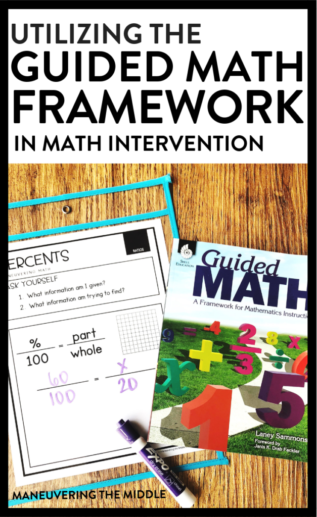 The guided math framework can work in both on-level math classes and math intervention classes. See a few thoughts on how to make it work for you! maneuveringthemiddle.com