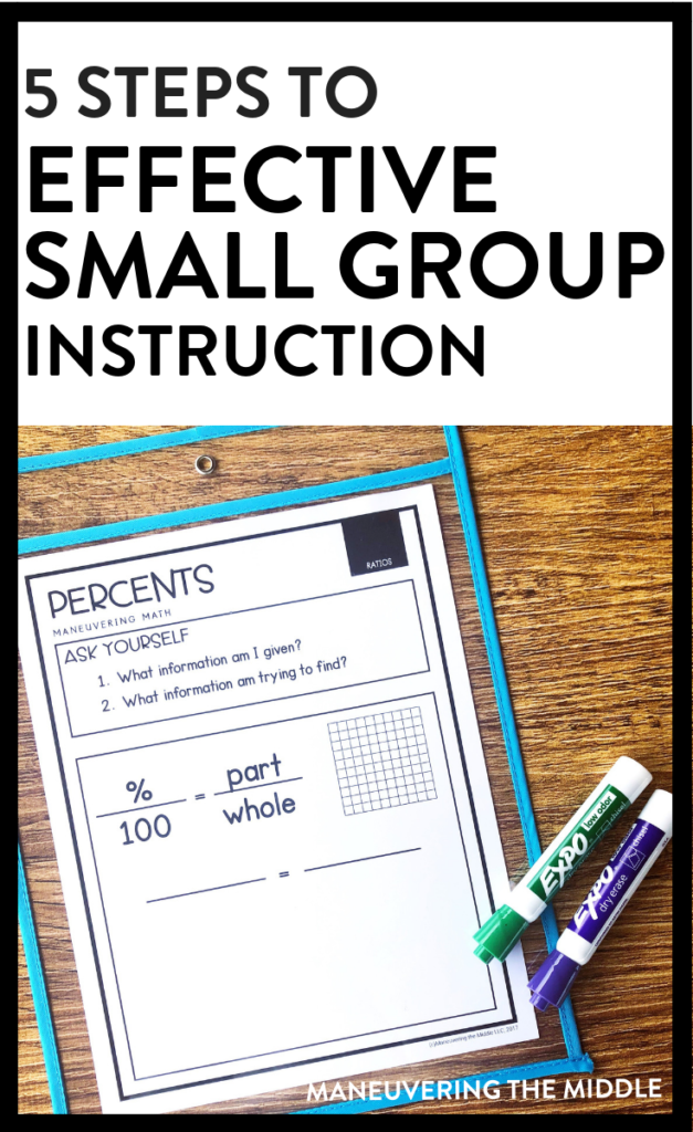 Small group instruction can seem complicated and like a lot of work. Read these 5 steps to simple and effective small group instruction. | maneuveringthemiddle.com