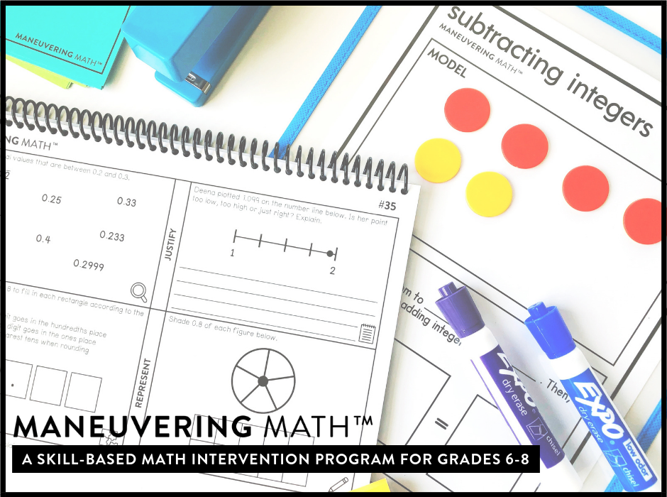 Maneuvering Math - a skill based math intervention program for grades 6-8 www.maneuveringmath.com