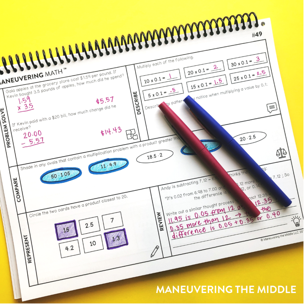 Ideas and tips for developing a number sense routine and implementing number talks in the math classroom. | maneuveringthemiddle.com