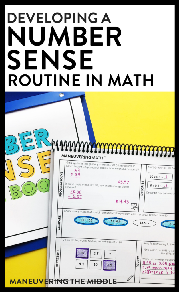 Ideas and tips for developing a number sense routine and implementing number talks in the math classroom. | maneuveringthemiddle.com