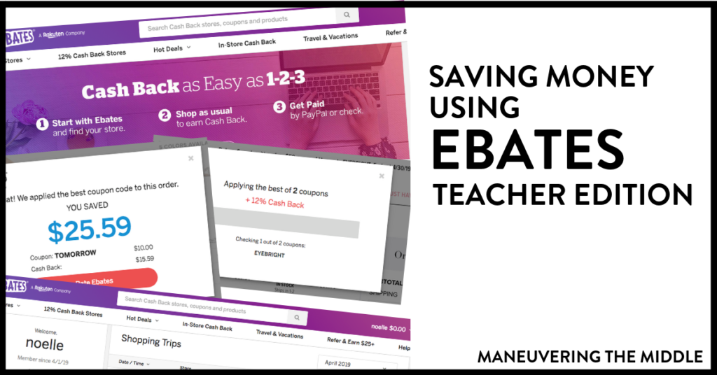 Ebates is an easy way to stretch your teacher budget and save money (thru cash back) on items you were already planning to purchase.