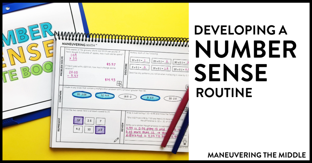 Ideas and tips for developing a number sense routine and implementing number talks in the math classroom. 