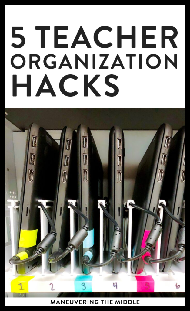 Can teachers ever be too organized? Here are 5 organization ideas that you could try implementing today in your middle school classroom. | maneuveringthemiddle.com