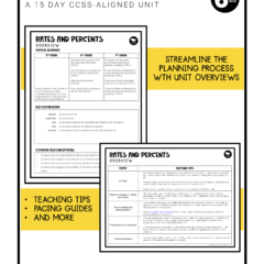 Rates and Percents Unit 6th Grade CCSS - Maneuvering the Middle