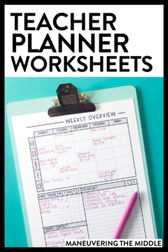 Teacher Planner Printables - Maneuvering the Middle