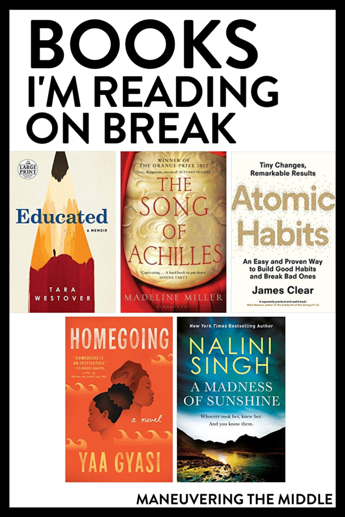 Holiday breaks are great for reading! Check out what books I am going to read over this Christmas break. | maneuveringthemiddle.com