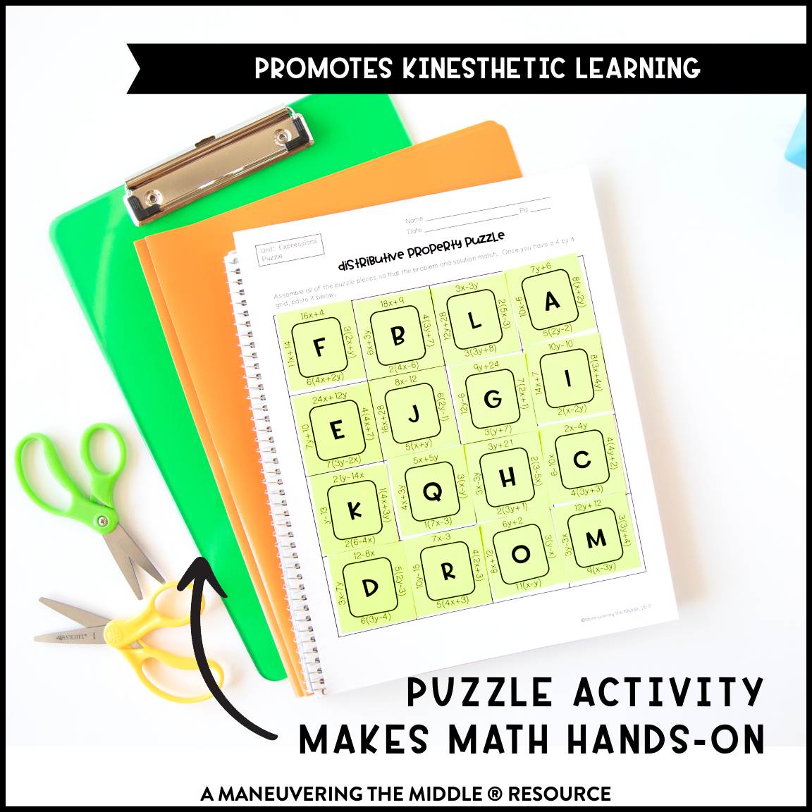 6th Grade Expressions Activity Bundle with 9 hands-on activities (including Order of Operations and Distributive Property) for 6th Grade math students!