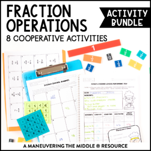 An engaging Fraction Operations Activity Bundle for 6th-Grade with 9 hands-on and collaborative activities for middle school math students! | maneuveringthemiddle.com