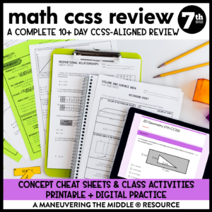 7th Grade Math Review and Test Prep CCSS