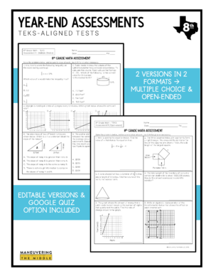 Year-End Assessments 8th Grade TEKS - Maneuvering the Middle