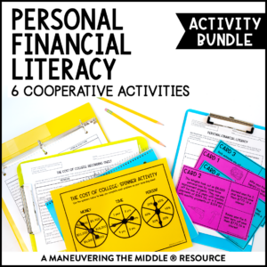 Personal Financial Literacy Activity Bundle 8th Grade TEKS