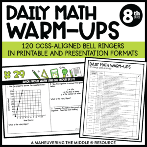 8th grade ccss daily math warm-ups
