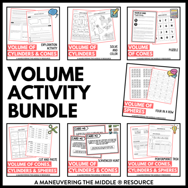 Volume Activity Bundle 8th Grade - Maneuvering the Middle