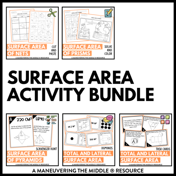 Surface Area Activity Bundle 7th Grade CCSS 7th - Maneuvering the Middle