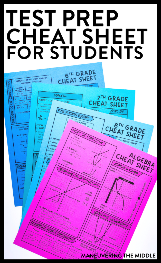 math reference sheet 8th grade