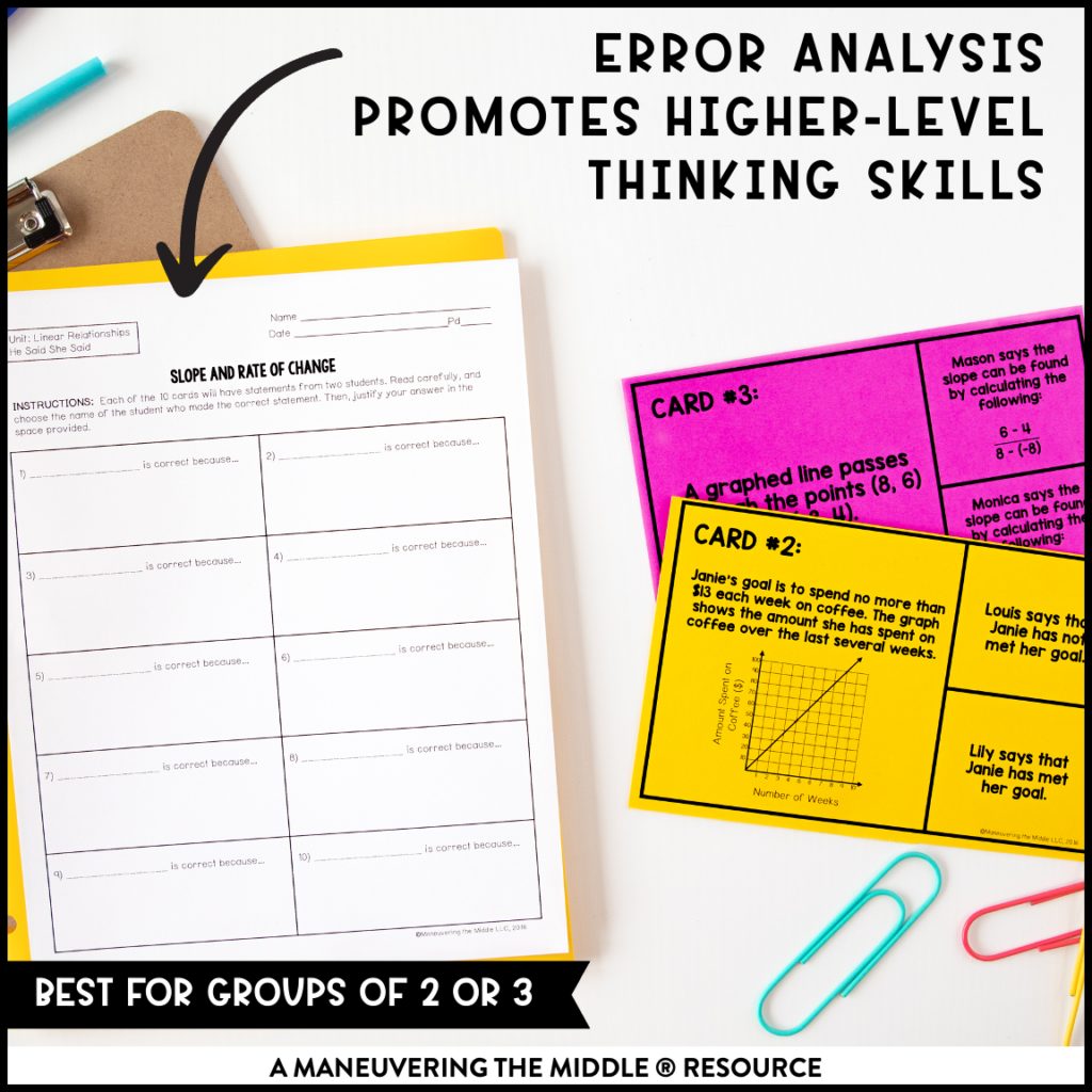 Linear Relationships Activity Bundle 8th Grade Maneuvering The Middle 1923