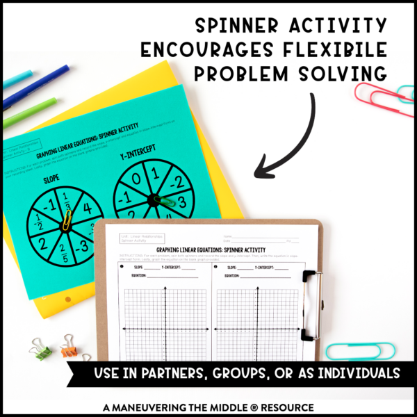 Linear Relationships Activity Bundle 8th Grade - Maneuvering The Middle