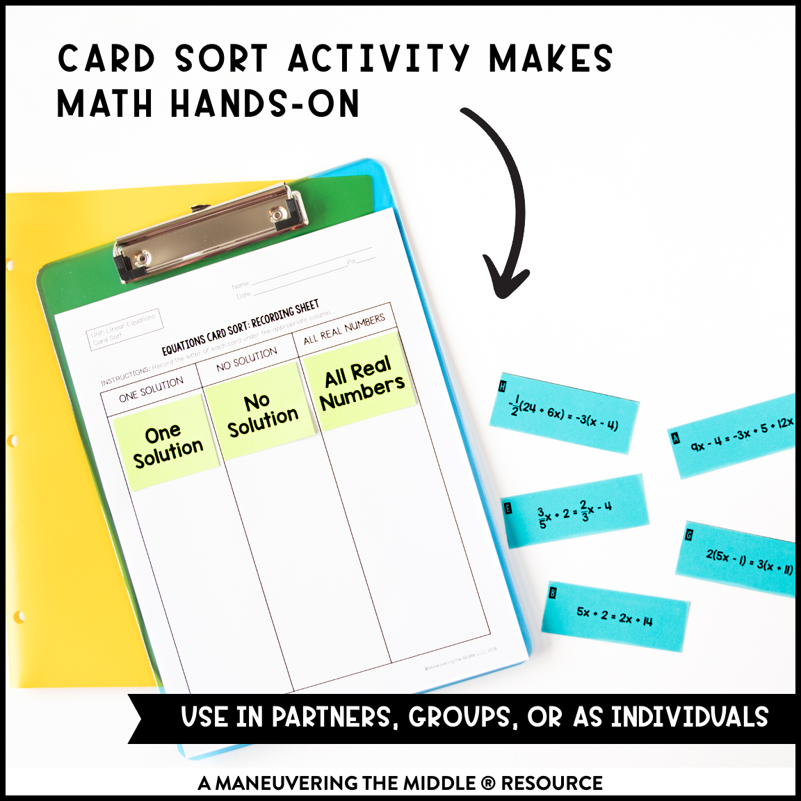 Turn Worksheets into Easy Math Activities - Maneuvering the Middle