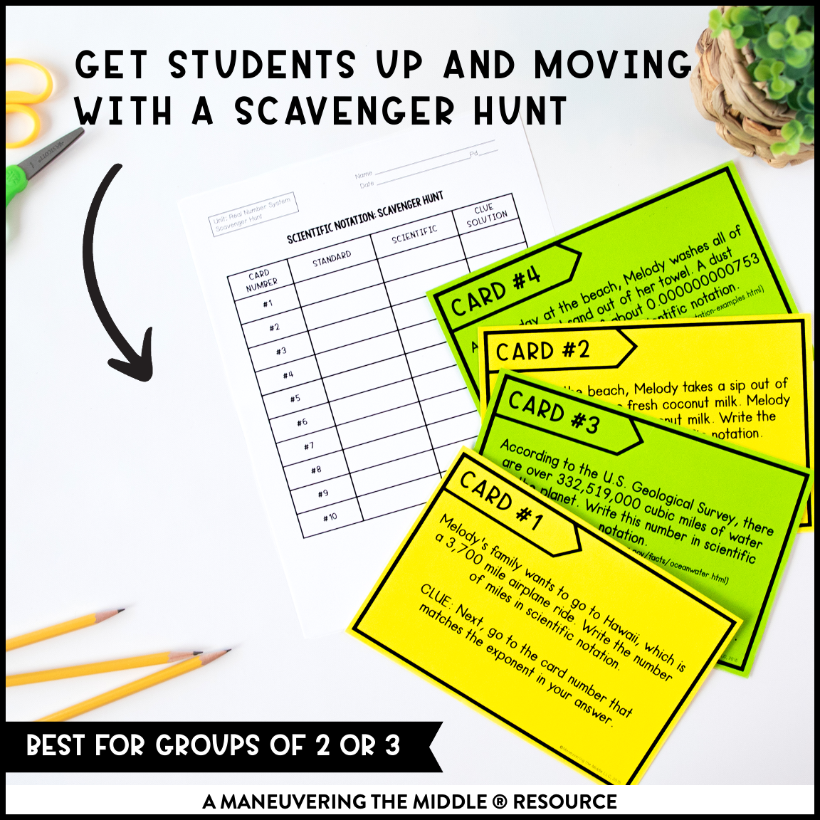 This Exponents & Scientific Notation Activity Bundle for 8th Grade includes 6 classroom activities to support students’ knowledge of these skills.