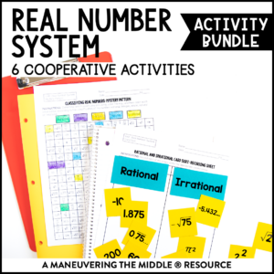Real Number System Activity Bundle 8th Grade