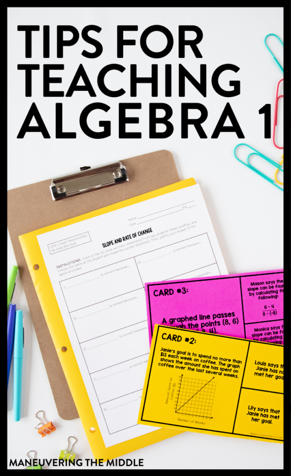 3 Tips For Teaching Algebra 1 - Maneuvering The Middle