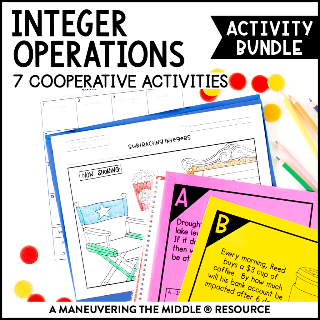 Integer Operations Activity Bundle - Maneuvering The Middle