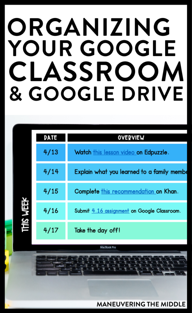 Google Drive & Google Classroom Tips - Maneuvering the Middle