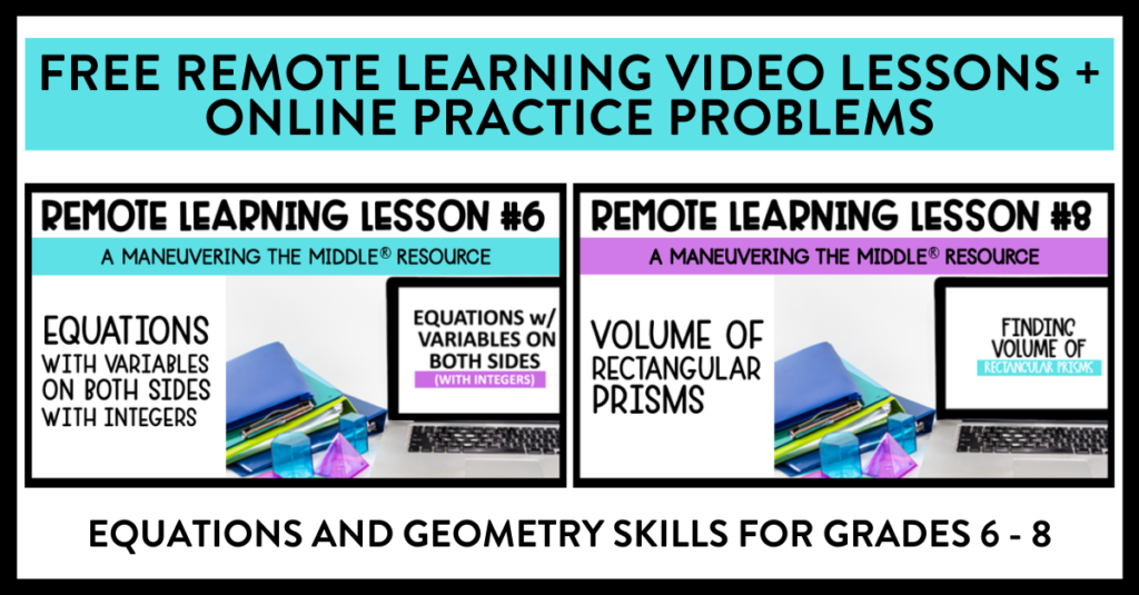 Free Remote Learning Math Lessons - Maneuvering the Middle